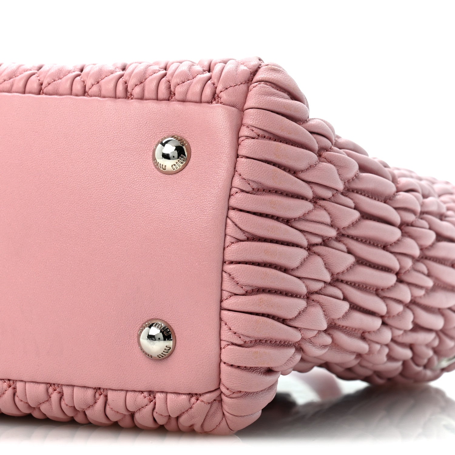 Miu Miu Nappa Matelasse Swarovski Crystal Tote Rosa 10 of 13