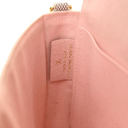 Louis Vuitton Damier Azur Pochette Felicie Chain Wallet Rose Ballerine 8 of 15