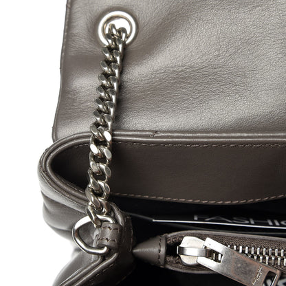 Saint Laurent Calfskin Y Quilted Monogram Small Loulou Chain Satchel Earth 9 of 9