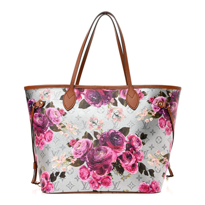 Louis Vuitton Metallic Monogram LV Garden Neverfull MM Silver 3 of 10