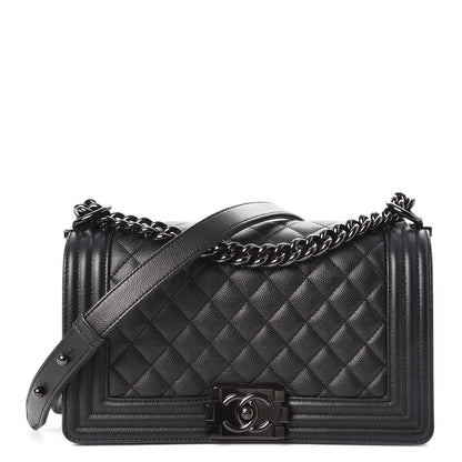 Chanel Caviar Quilted Medium Boy Flap So Black 1 of 9