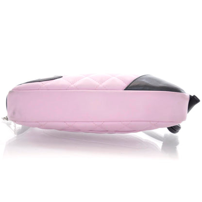 Chanel Calfskin Quilted Cambon Pochette Pink Black 6 of 9