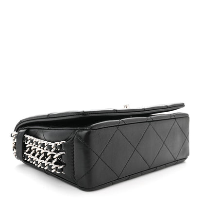 Chanel Lambskin Quilted Small Chain Rows Flap Black 4 of 11