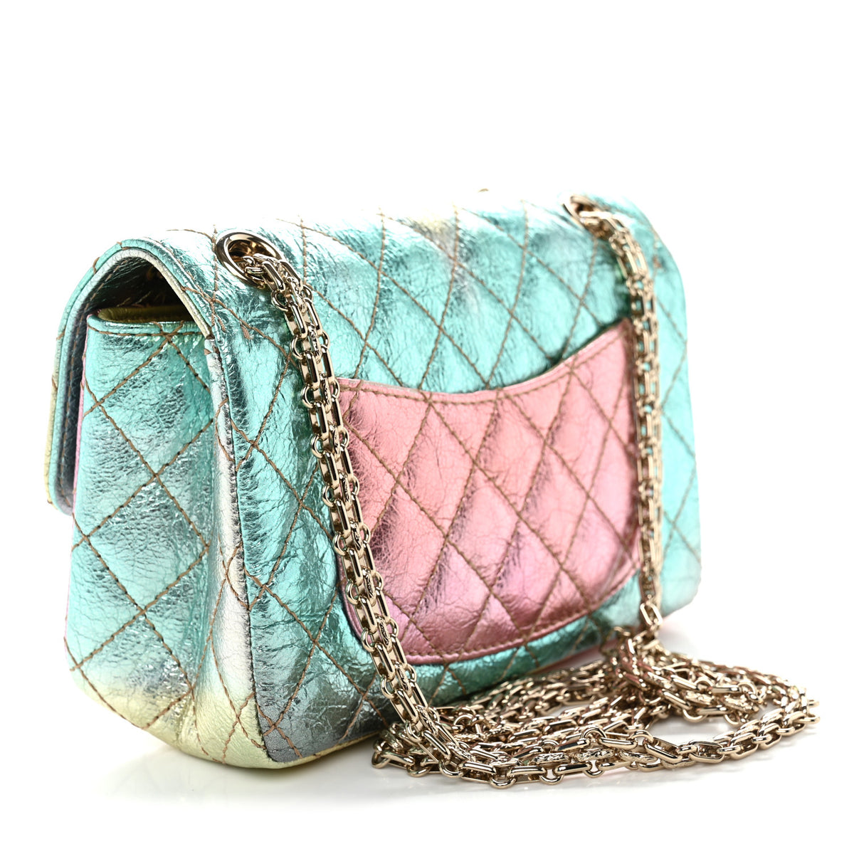 Chanel Metallic Goatskin Quilted Mini 2.55 Reissue Flap Multicolor 3 of 10