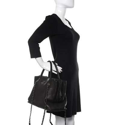 Chanel Grained Vegetal Calfskin Urban Shopping Tote Black 3 of 11