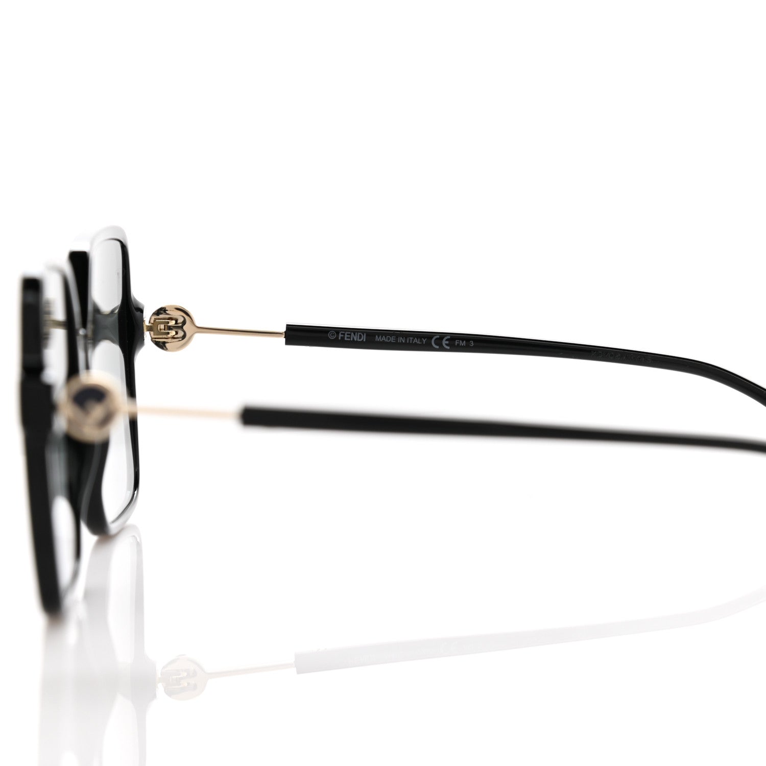 Fendi Acetate Square Sunglasses FF 0411/S Black 5 of 7