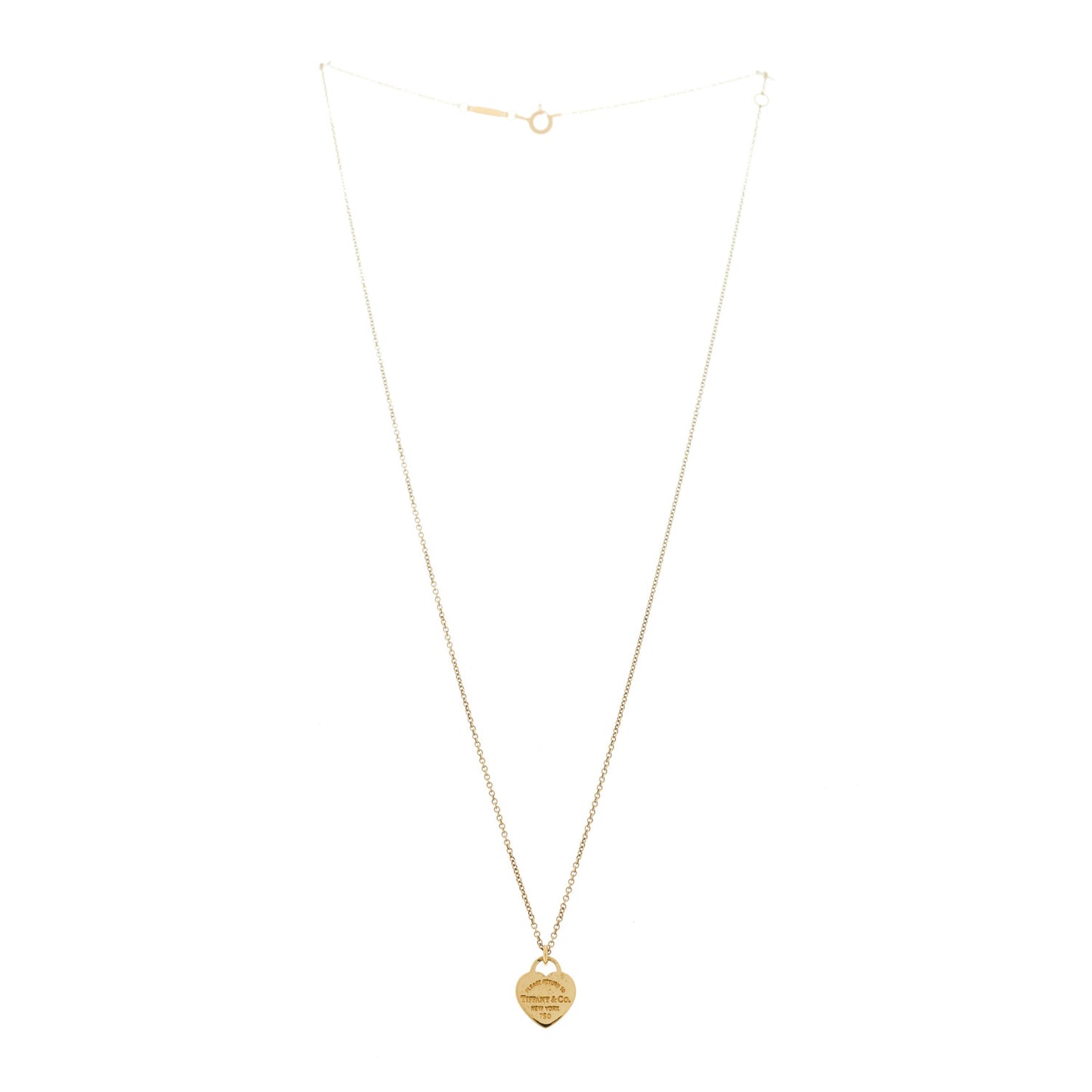 18K Yellow Gold Mini Return to Tiffany Heart Tag Pendant Necklace