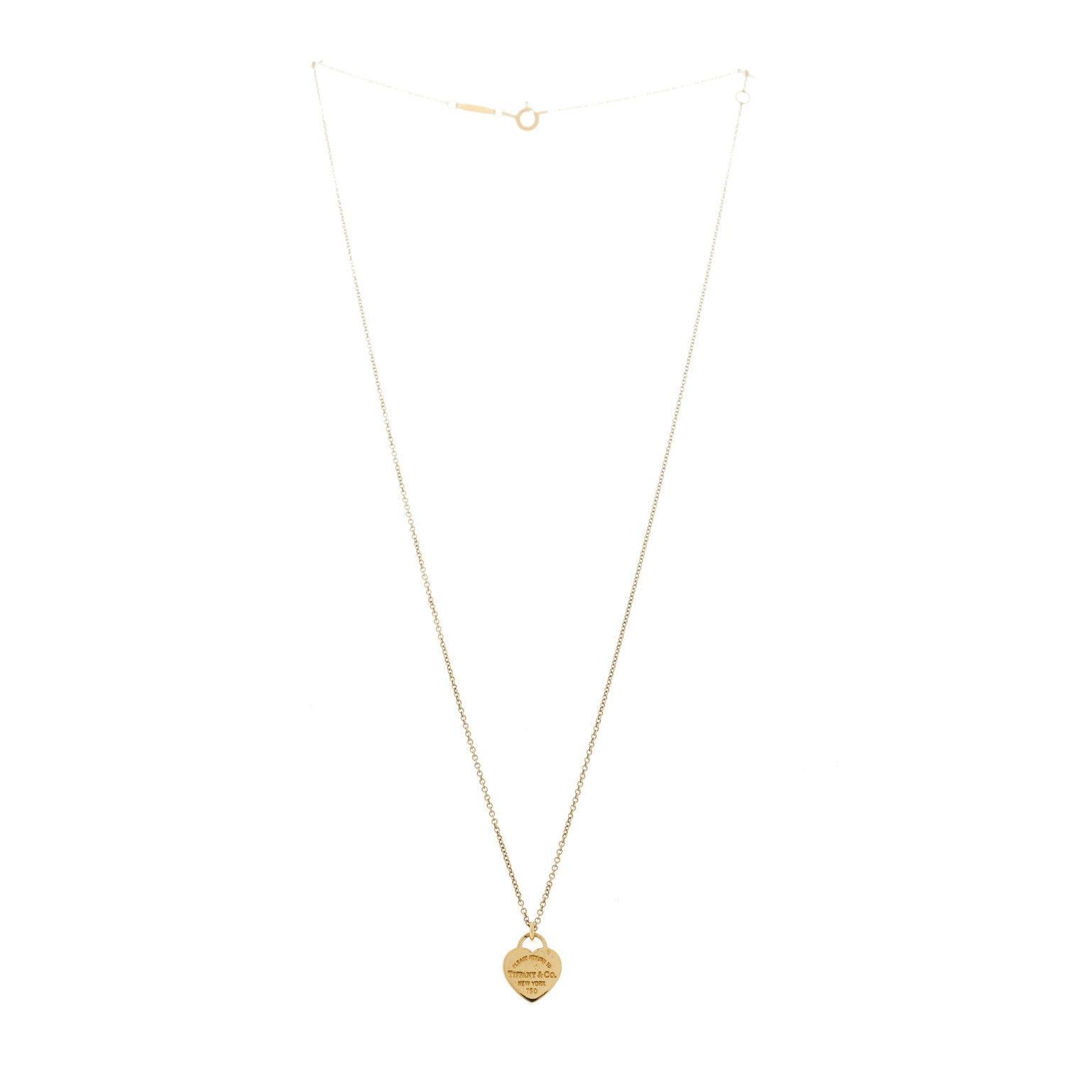 Tiffany 18K Yellow Gold Mini Return to Tiffany Heart Tag Pendant Necklace 3 of 5