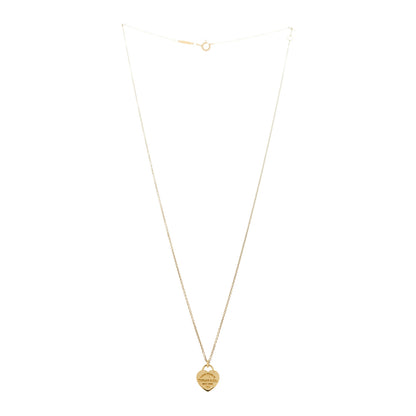 Tiffany 18K Yellow Gold Mini Return to Tiffany Heart Tag Pendant Necklace 3 of 5