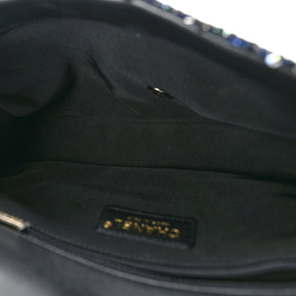 Chanel Tweed Medium Pearl Handle Flap Black Ecru 5 of 10