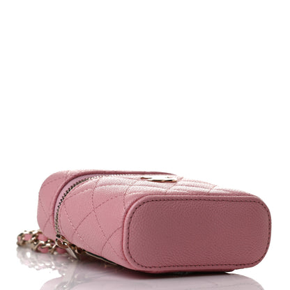 Chanel Caviar Quilted Small Handle With Care Vanity Case With Chain Pink 4 of 13