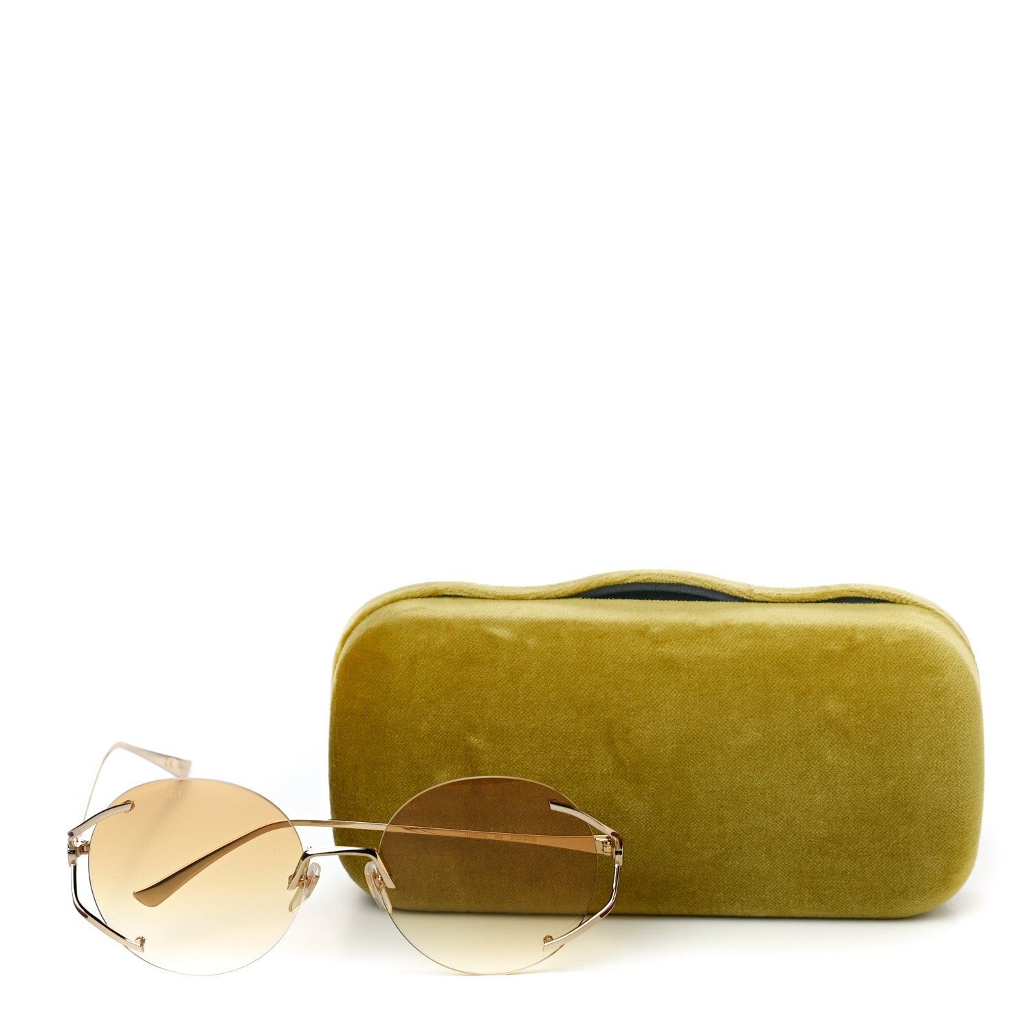 Gucci Metal Oversized Round Frame Sunglasses GG0645S Gold 7 of 7