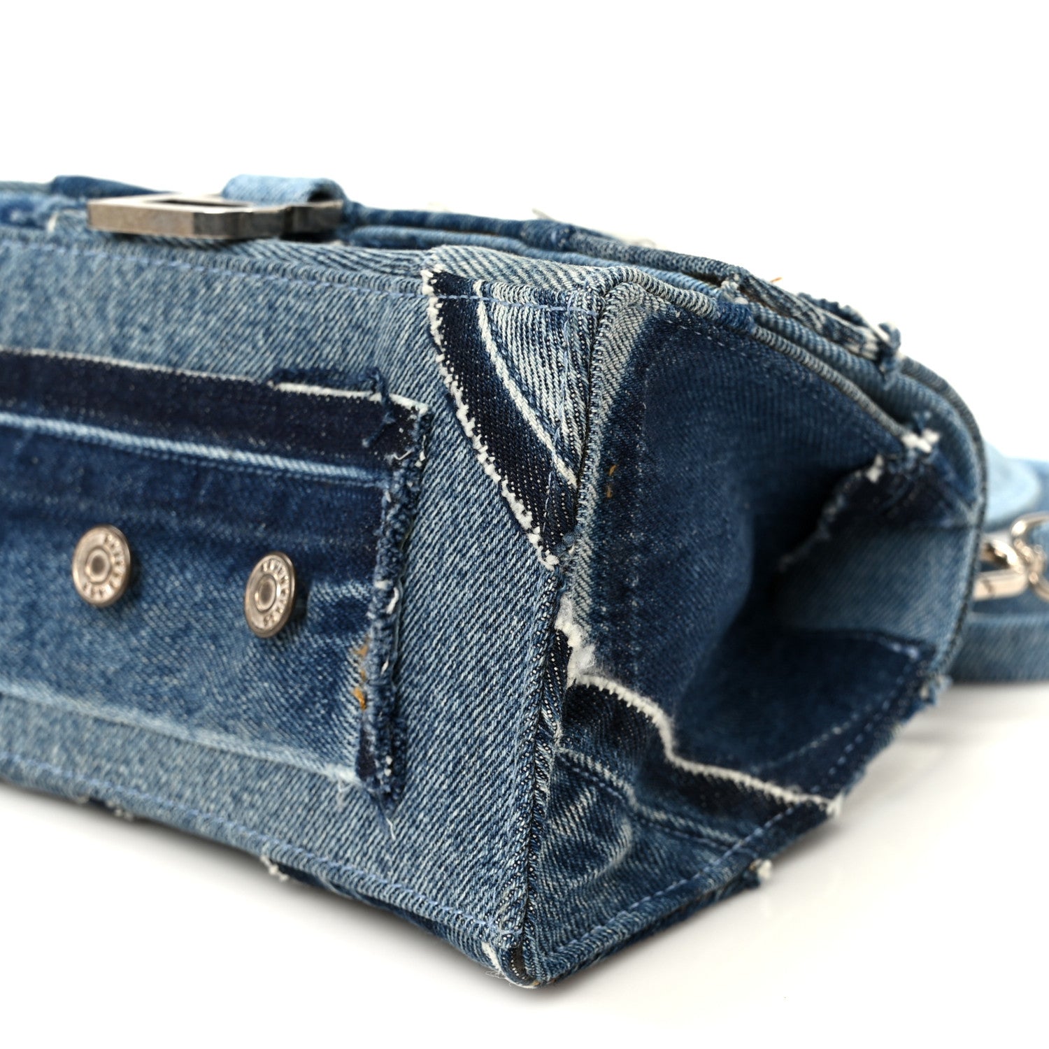 Balenciaga Denim Patchwork Small Hourglass Top Handle Bag Washed Blue 12 of 12