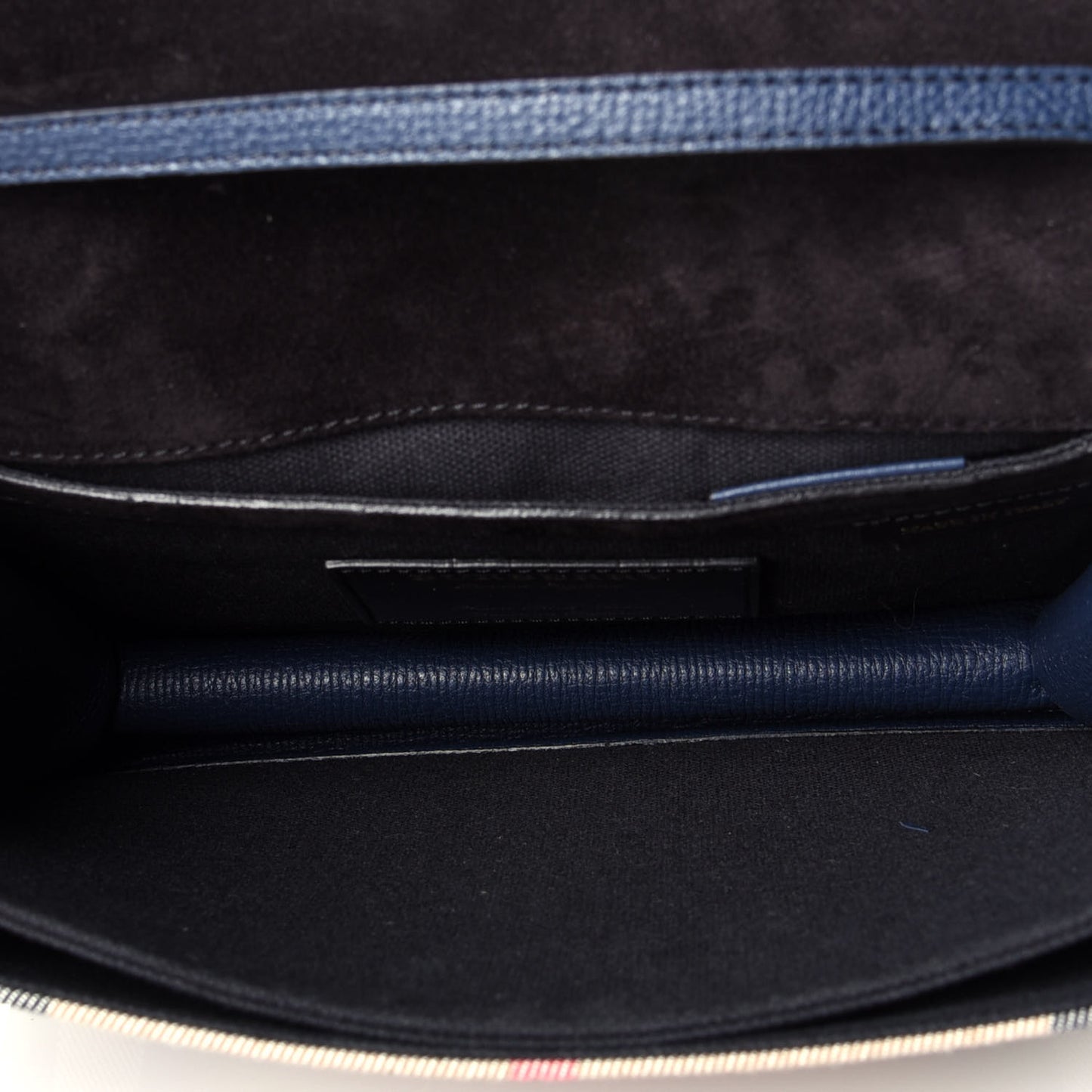 Derby Calfskin House Check Small Macken Crossbody Bag Ink Blue