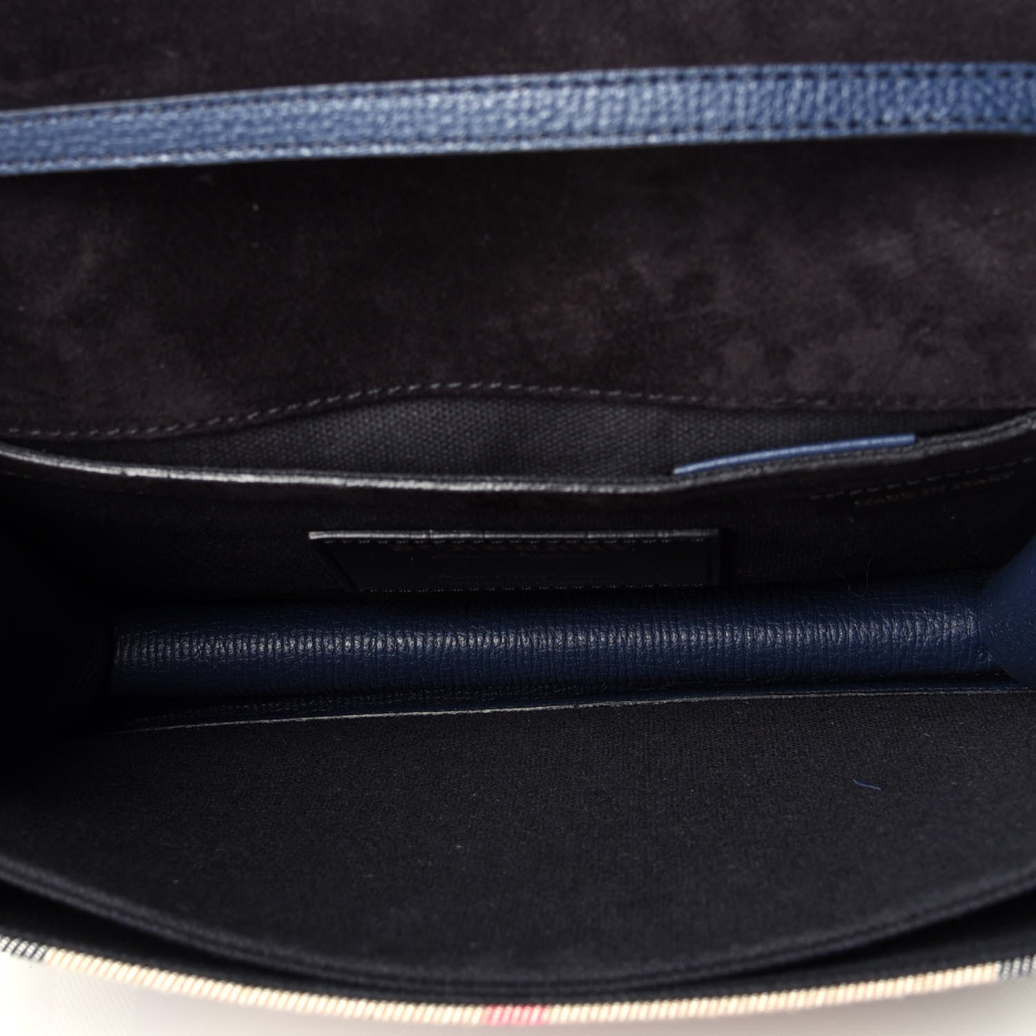 Burberry Derby Calfskin House Check Small Macken Crossbody Bag Ink Blue 5 of 9