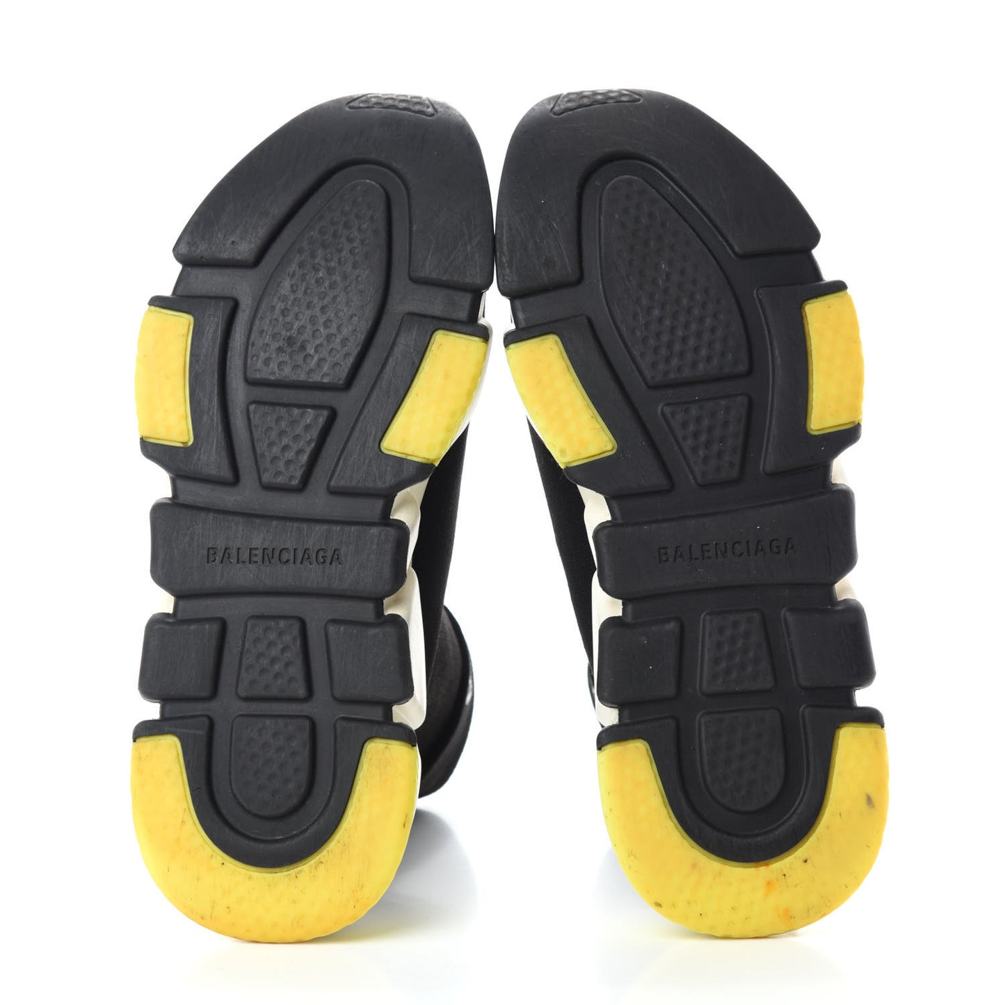 Neoprene Knit Mens Speed Cuffed Sneakers 40 Black White Yellow Fluo