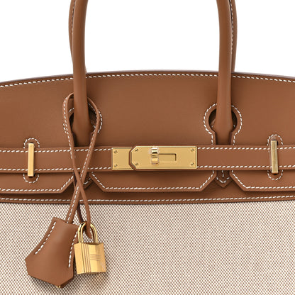 Hermes Toile Swift Birkin 30 Gold 8 of 11
