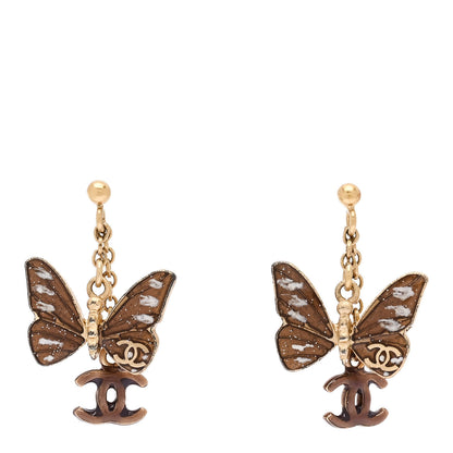 Chanel Butterfly Earrings Gold 1 of 4