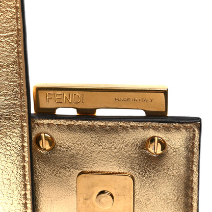 Fendi Vitello Catalan Mirror FF 1974 Embossed Large Baguette Gold 9 of 12
