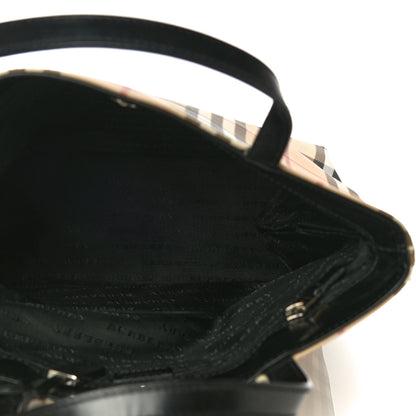 Burberry Canvas House Check Small Tote Black 4 of 11