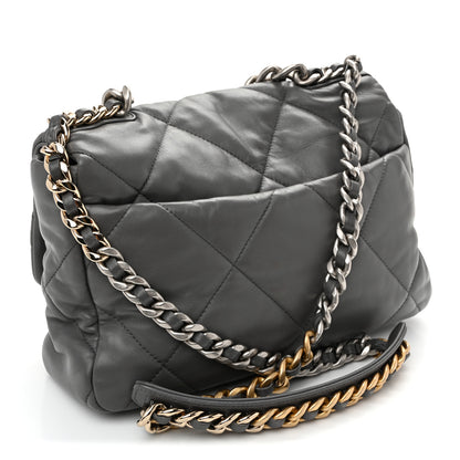 Chanel Lambskin Quilted Large Chanel 19 Flap Dark Grey 3 of 11