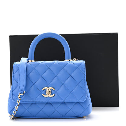 Chanel Caviar Quilted Extra Mini Coco Handle Flap Blue 11 of 11