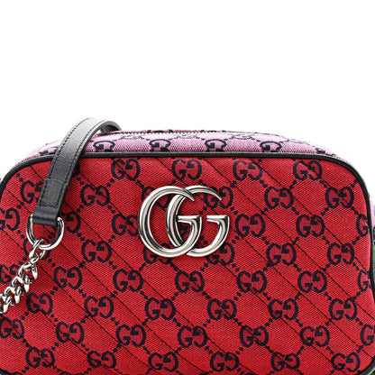 Gucci Monogram Multicolor Matelasse Diagonal Small GG Marmont Chain Shoulder Bag Red Blue Yellow Green Pink 8 of 10