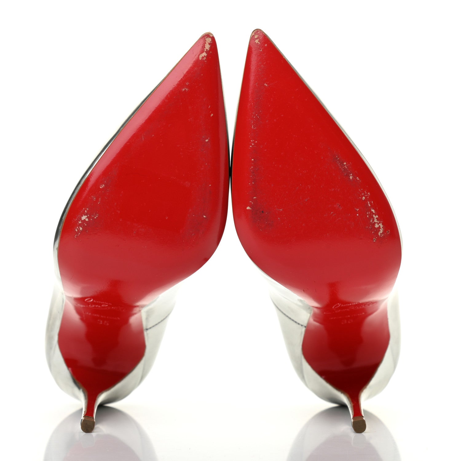 Christian Louboutin Metallic Calfskin So Kate 120 Pumps 35 Silver 5 of 10