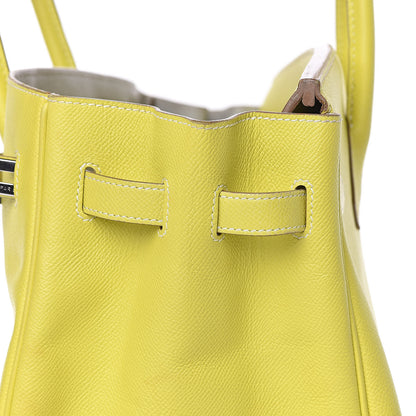 Hermes Epsom Candy Birkin 35 Lime Gris Perle 29 of 33
