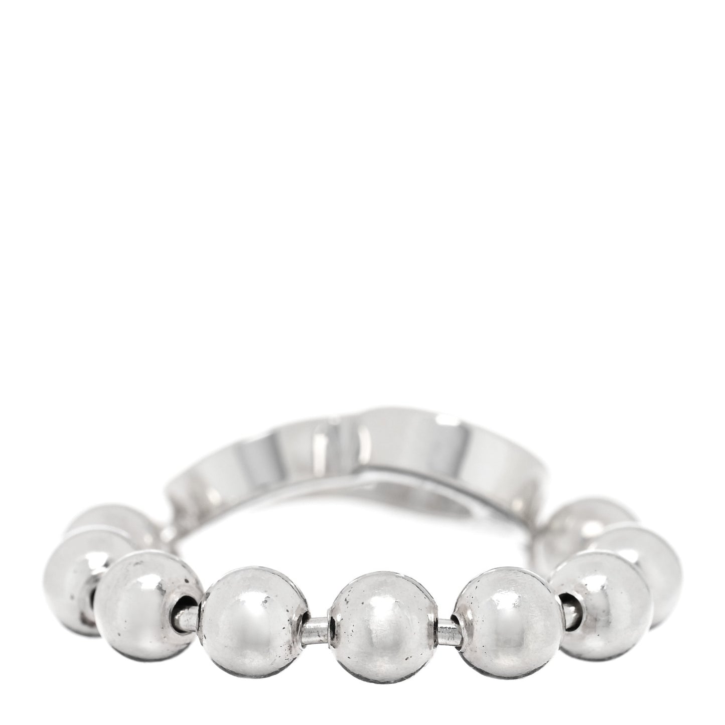 Sterling Silver Bead Heart Ring 54 7