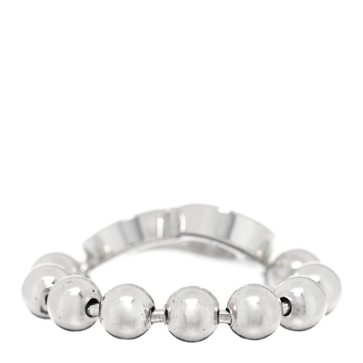 Gucci Sterling Silver Bead Heart Ring 54 7 3 of 4