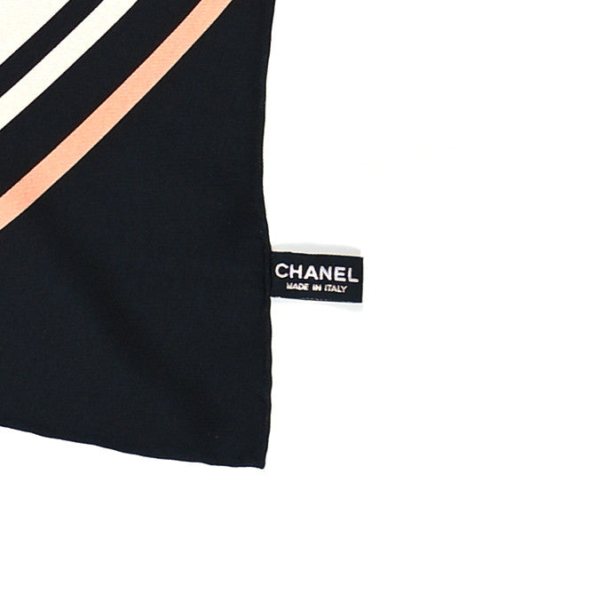 Silk CC Flap Bag Square Scarf Black