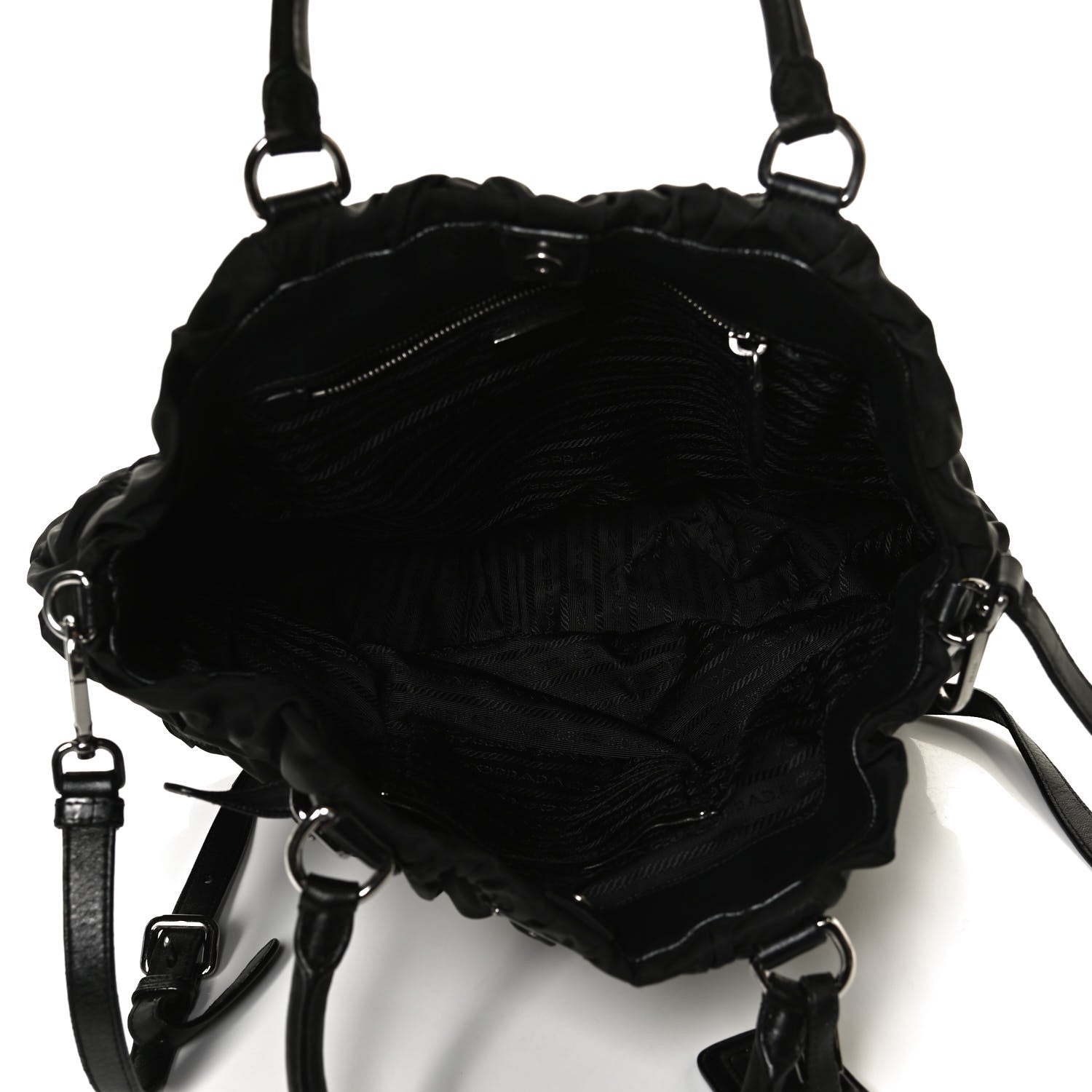 Prada Tessuto Nylon Gaufre Tote Black 5 of 13