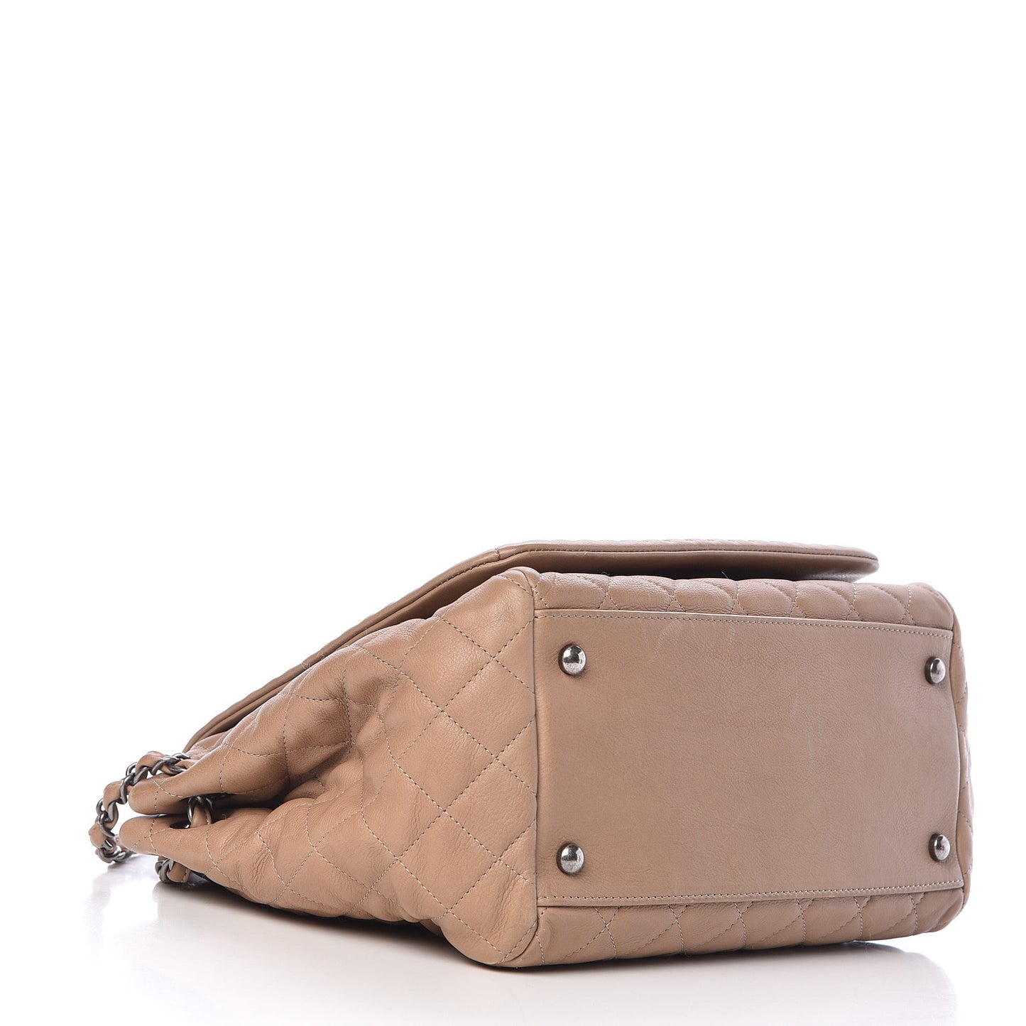 Calfskin Quilted Istanbul Accordion Flap Beige