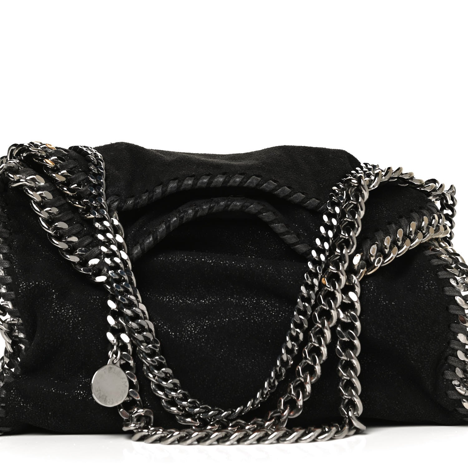 Stella McCartney Shaggy Deer Mini Falabella Fold Over Tote Black 7 of 11