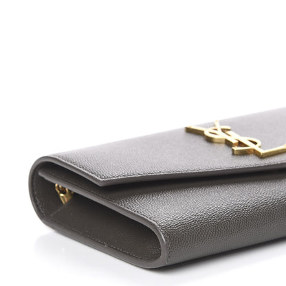 Saint Laurent Grain De Poudre Uptown Chain Wallet Pebble 7 of 10