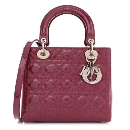 Christian Dior Patent Cannage Medium Lady Dior Dark Pink 1 of 12