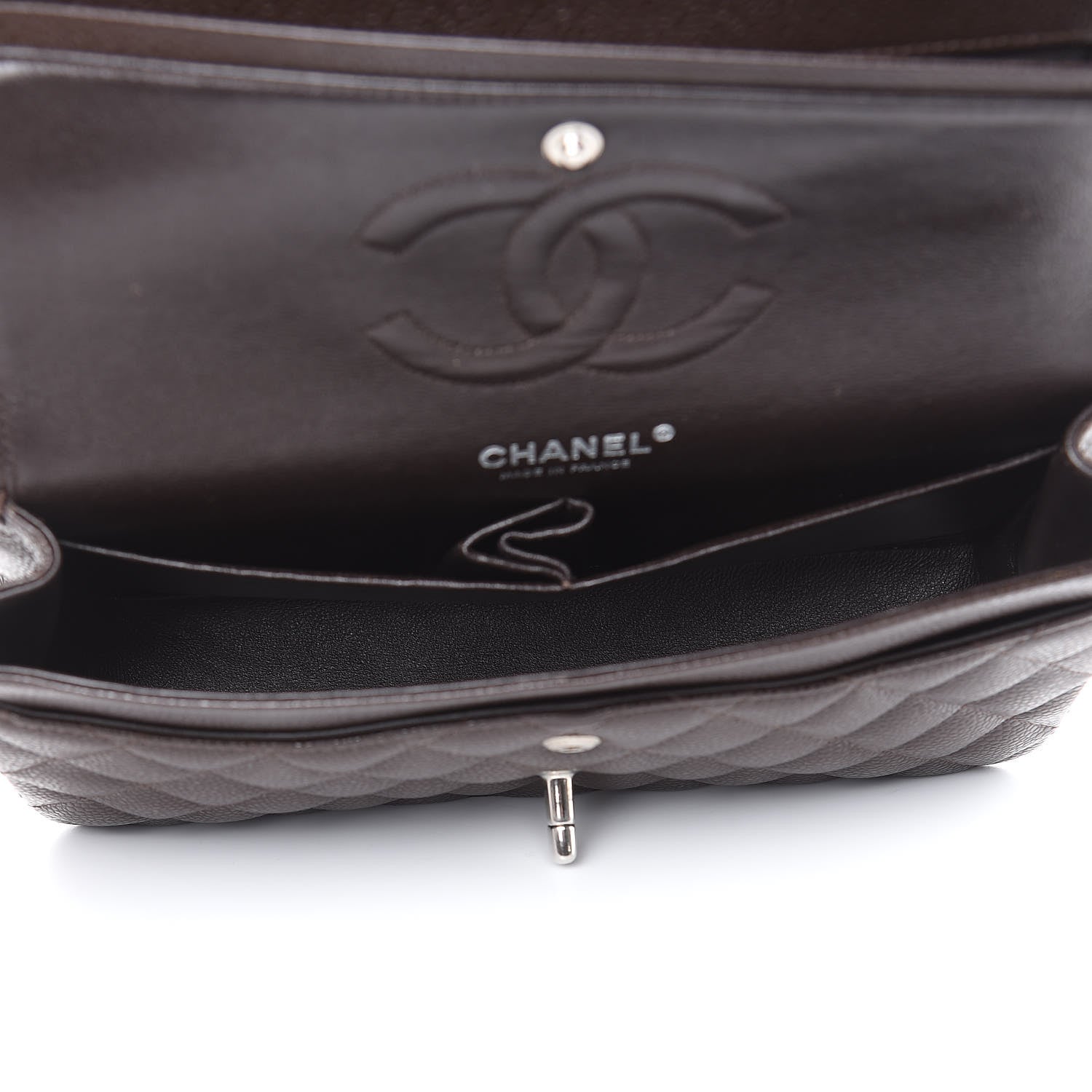 Chanel Caviar Quilted Medium Double Flap Brown 5 of 13