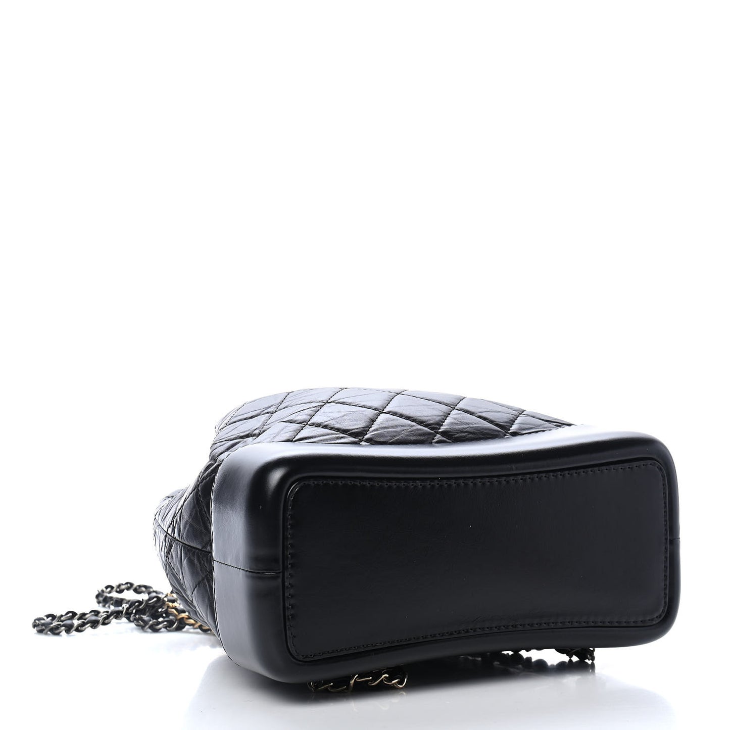 Aged Calfskin Quilted Small Gabrielle Backpack Black