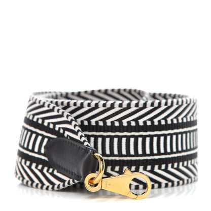 Hermes Toile Swift 50mm Sangle Cavale Shoulder Strap Black Ecru 1 of 6