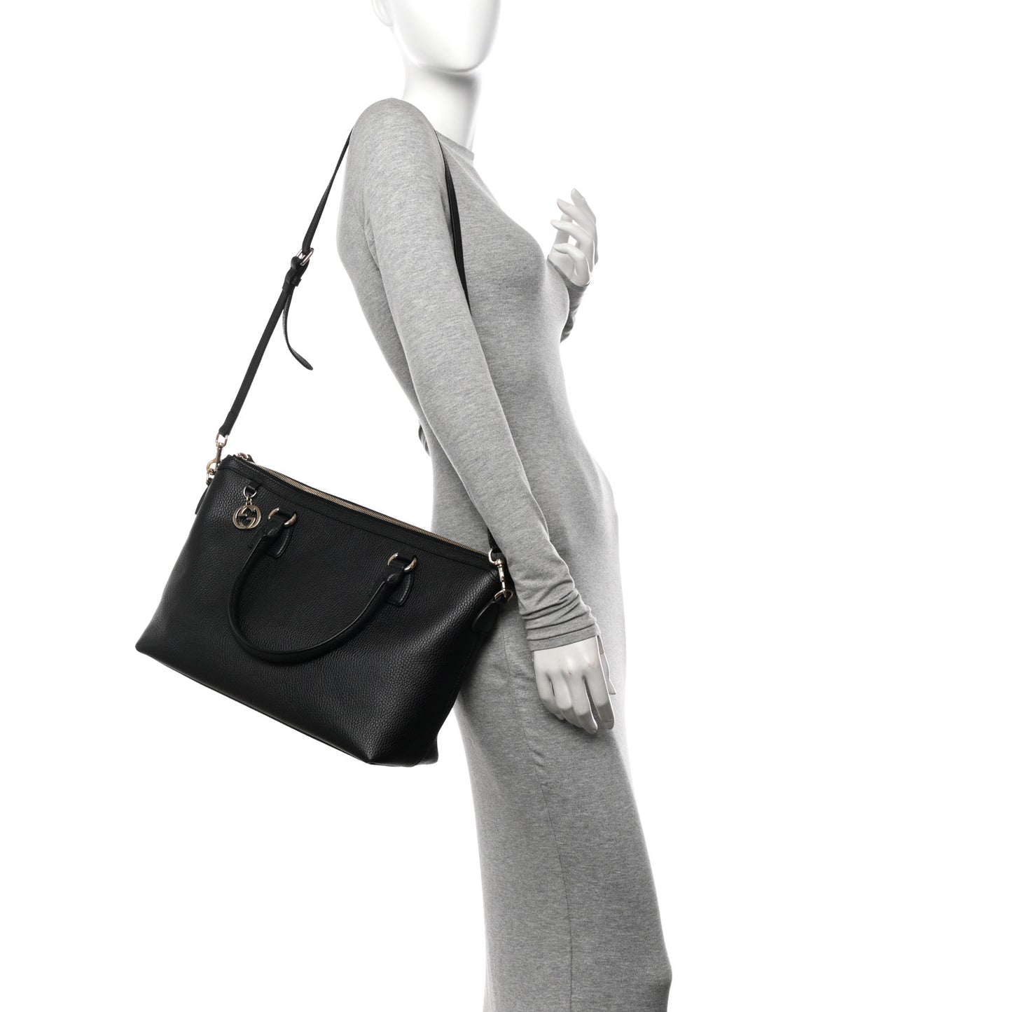 Dollar Calfskin GG Charm Satchel Black
