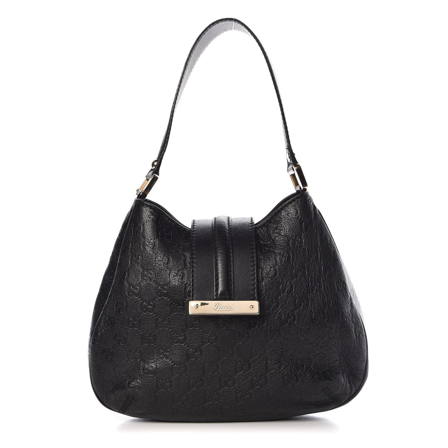 Guccissima Medium New Ladies Web Hobo Black