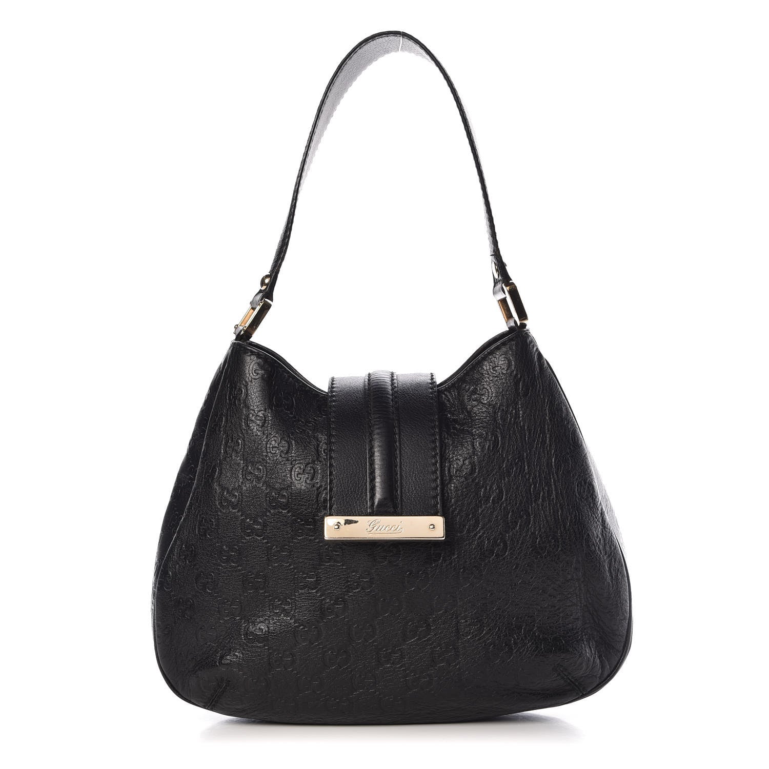 Gucci Guccissima Medium New Ladies Web Hobo Black 1 of 9