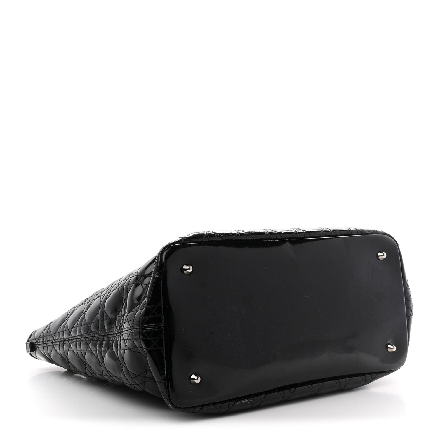 Christian Dior Patent Cannage Medium Panarea Tote Black 4 of 11