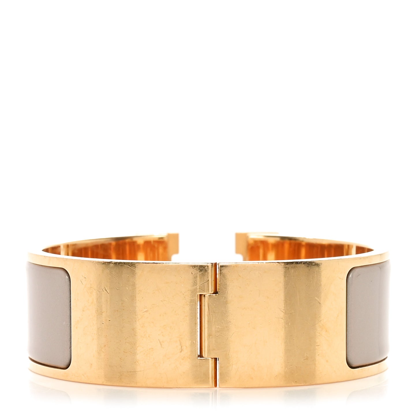 Enamel Wide Clic Clac H Bracelet PM Marron Glace