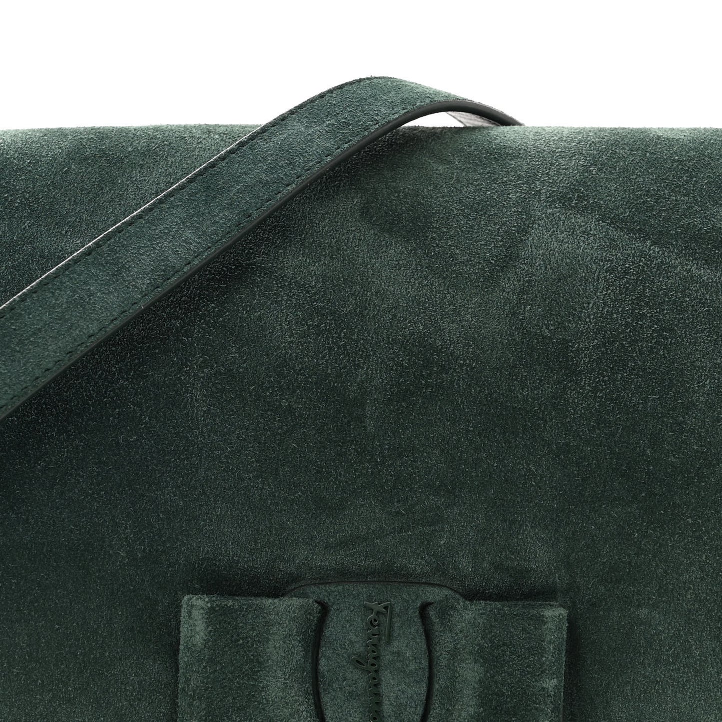 Suede Calfskin Small Viva Bow Shoulder Bag Green