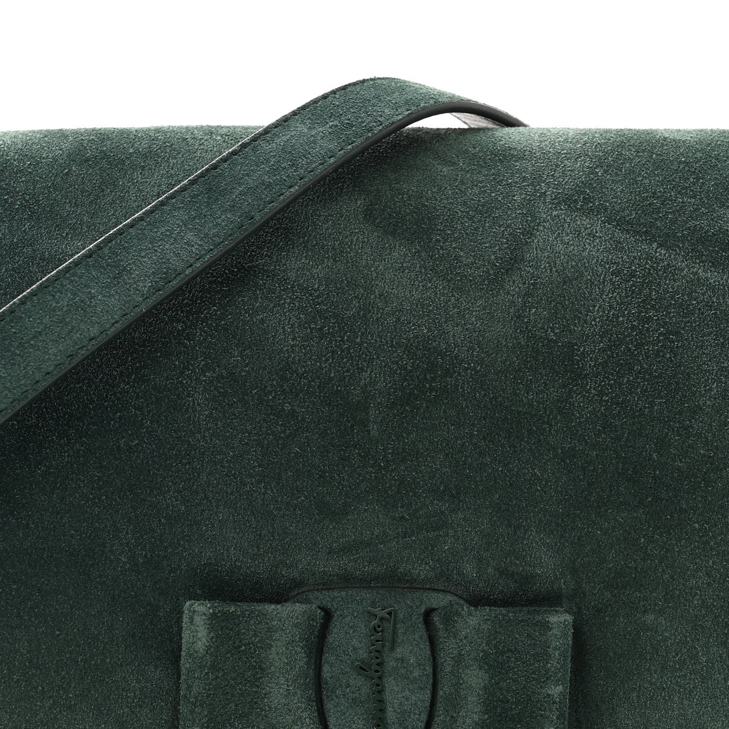 Salvatore Ferragamo Suede Calfskin Small Viva Bow Shoulder Bag Green 10 of 12