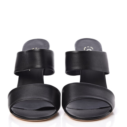 Chanel Lambskin Open Toe Pearl Sandal Heels 39.5 Black 2 of 10