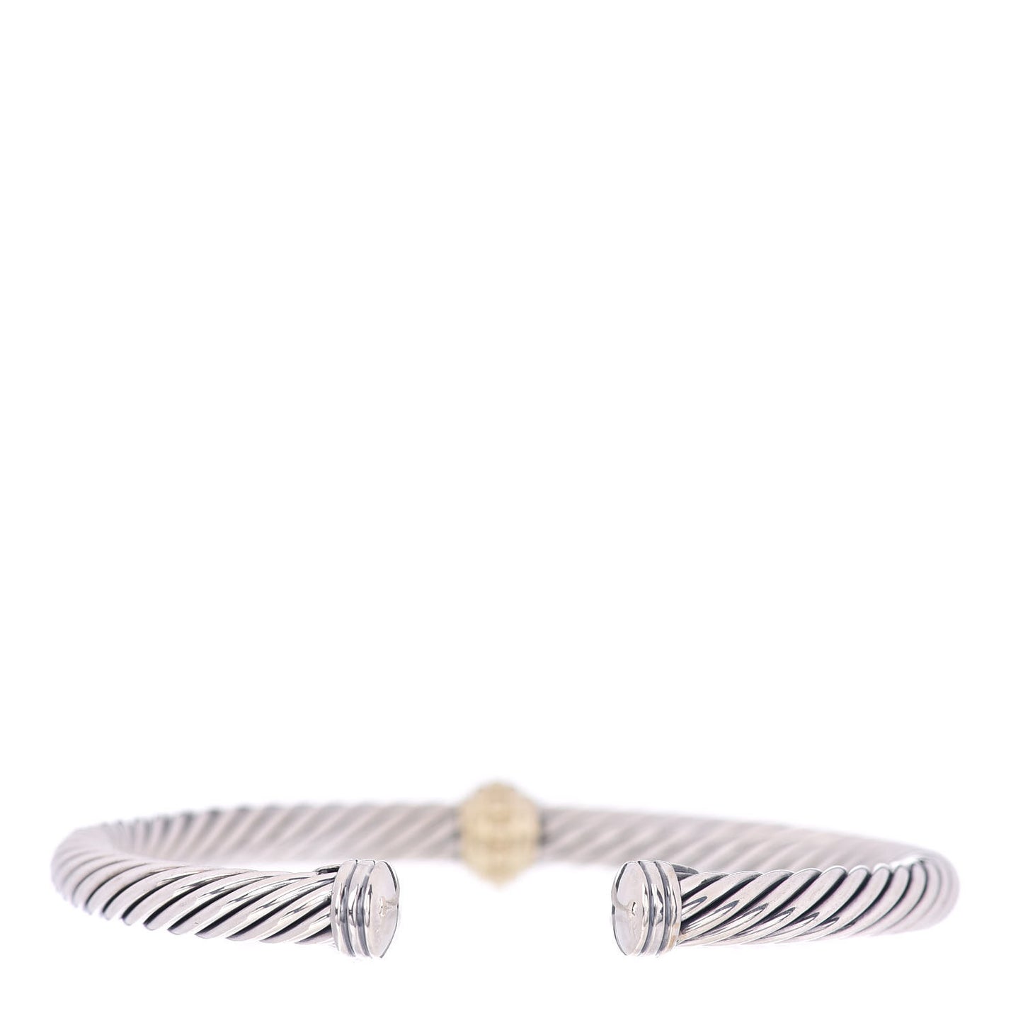 Sterling Silver 14K Yellow Gold 5mm Station Cable Bracelet