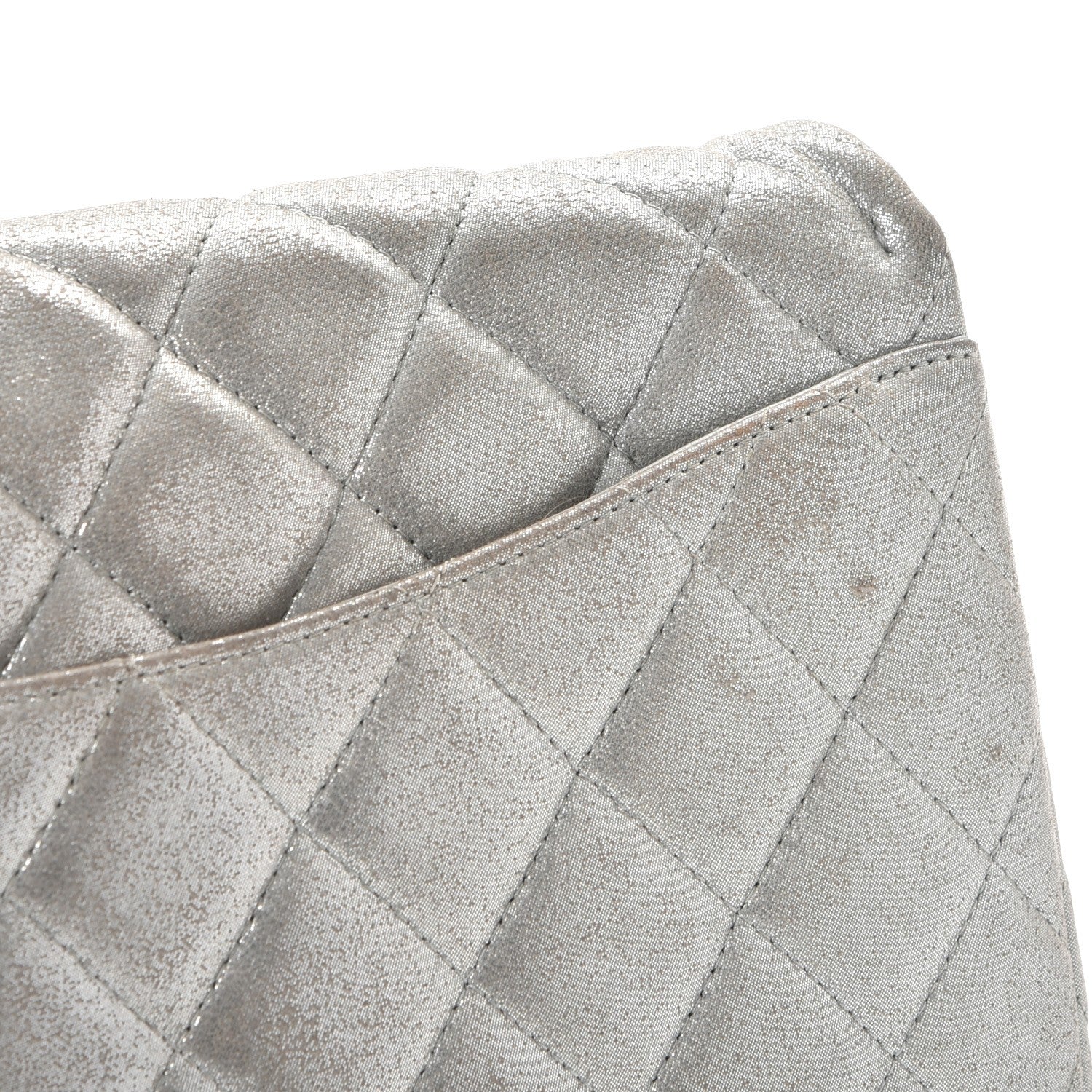 Chanel Iridescent Calfskin Clutch With Chain Flap Silver 13 of 14